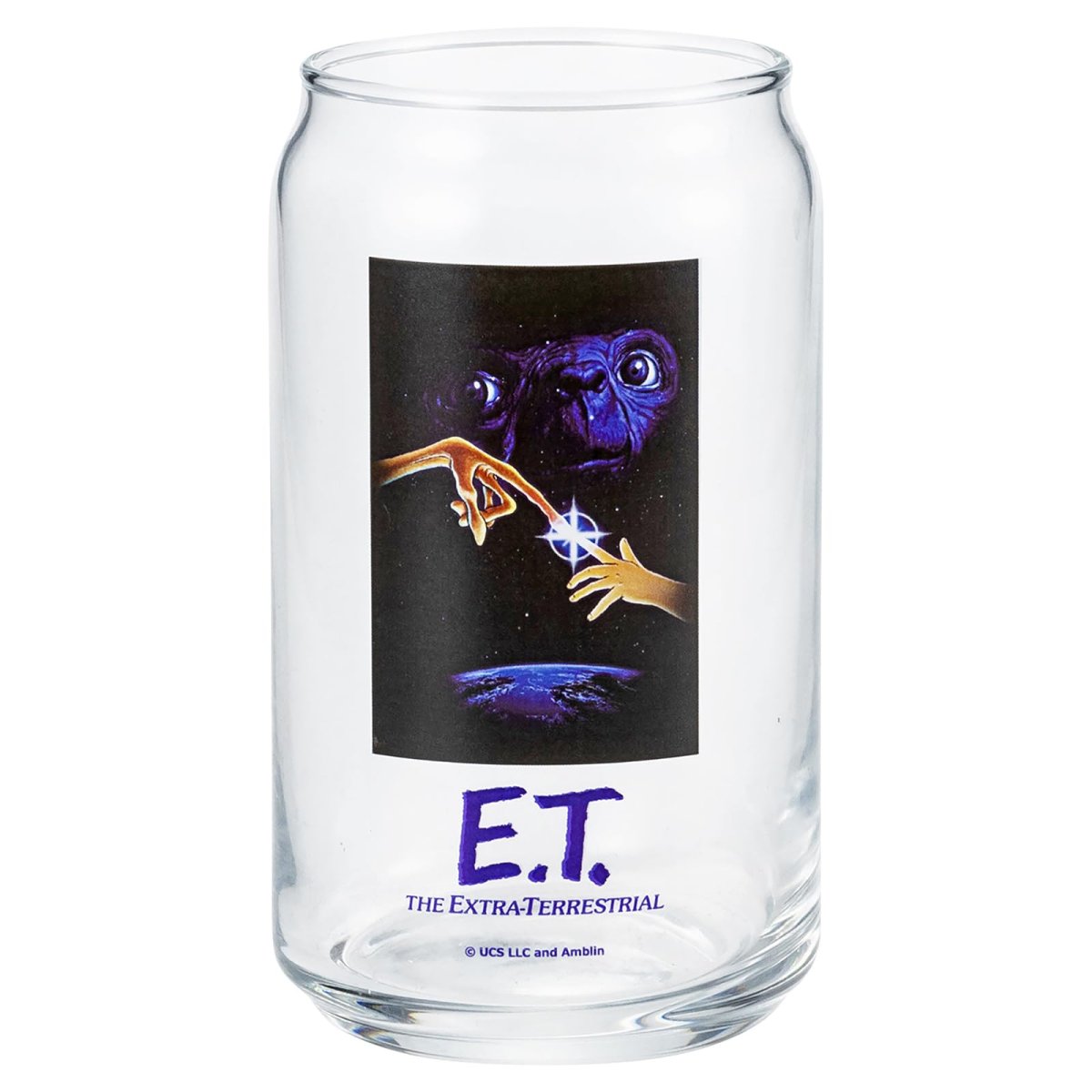 画像1: 「 Ｅ．Ｔ． 」 缶型グラス レトロ 映画 ＥＴ グッズ 約３６０ｍｌ 日本製 ＳＡＮ３９８９?１ (1)