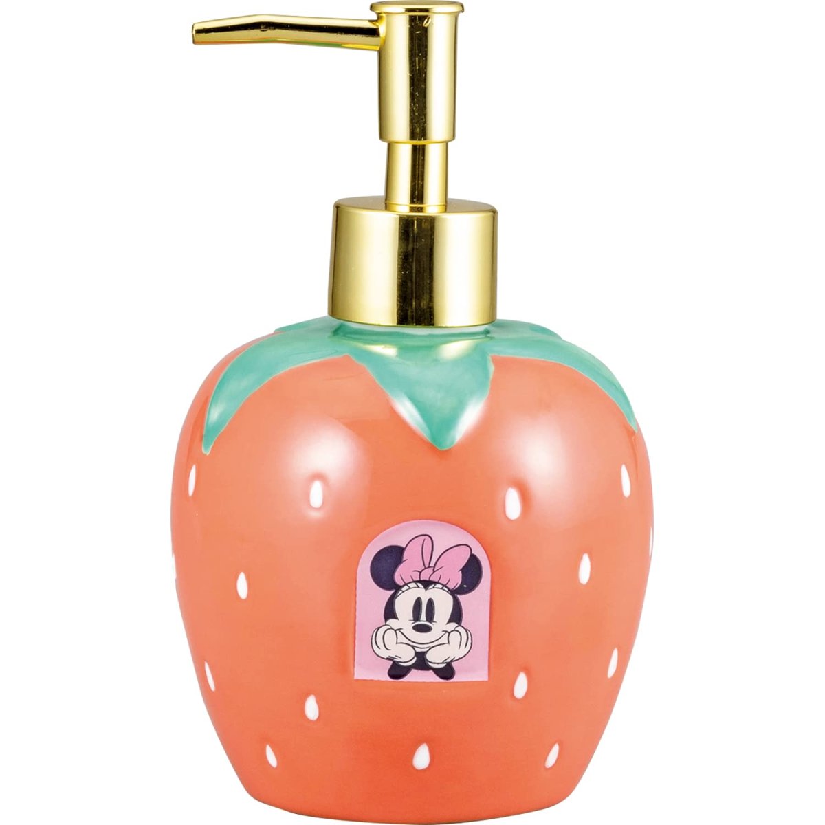 画像1: サンアート ディズニー ミニーマウス ソープディスペンサー いちご柄 シャンプー ミニー グッズ 雑貨 バス用品 サニタリー インテリア ＳＡＮ４００７ (1)
