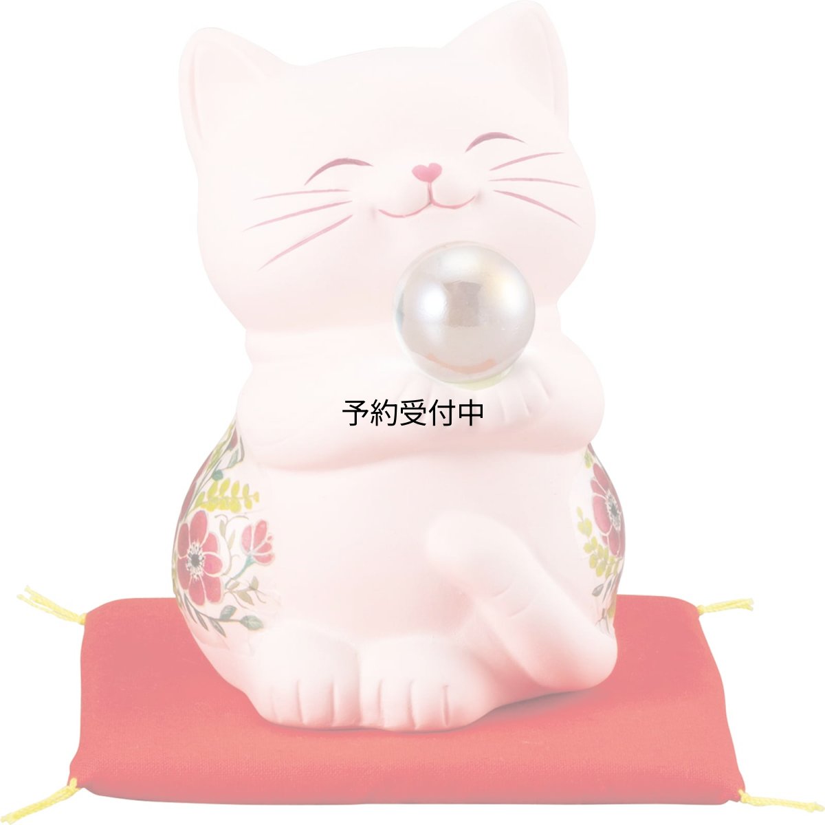 画像1: サンアート 開運雑貨 「 結婚・恋愛・家庭運向上 」ハッピーキャット 貯金箱 高さ１２．５ｃｍ 雑貨 猫 グッズ ねこ 花柄 ピンク 日本製 ＳＡＮ４０２１?３ (1)