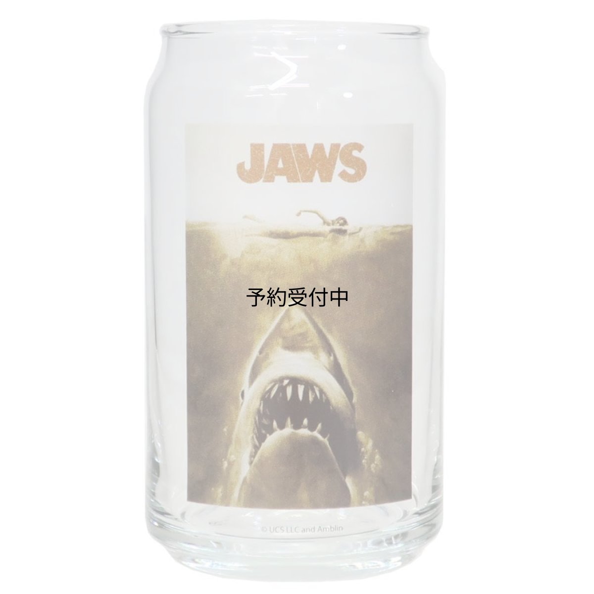 画像1: 「 ジョーズ 」 缶型グラス サメ レトロ 映画 グッズ 動物 約３６０ｍｌ 日本製 ＳＡＮ４０２６ (1)