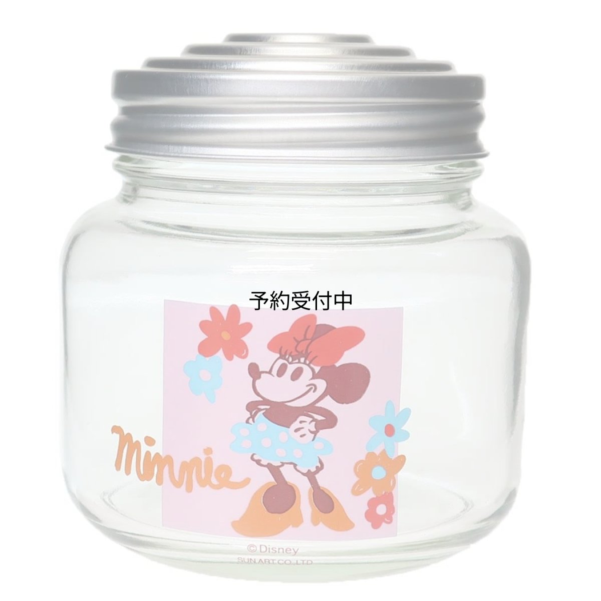 画像1: サンアート ディズニー ミニーマウス ガラス キャニスター 保存容器 約３７５ｍｌ レトロ瓶 日本製 ＳＡＮ４０３７?２ (1)