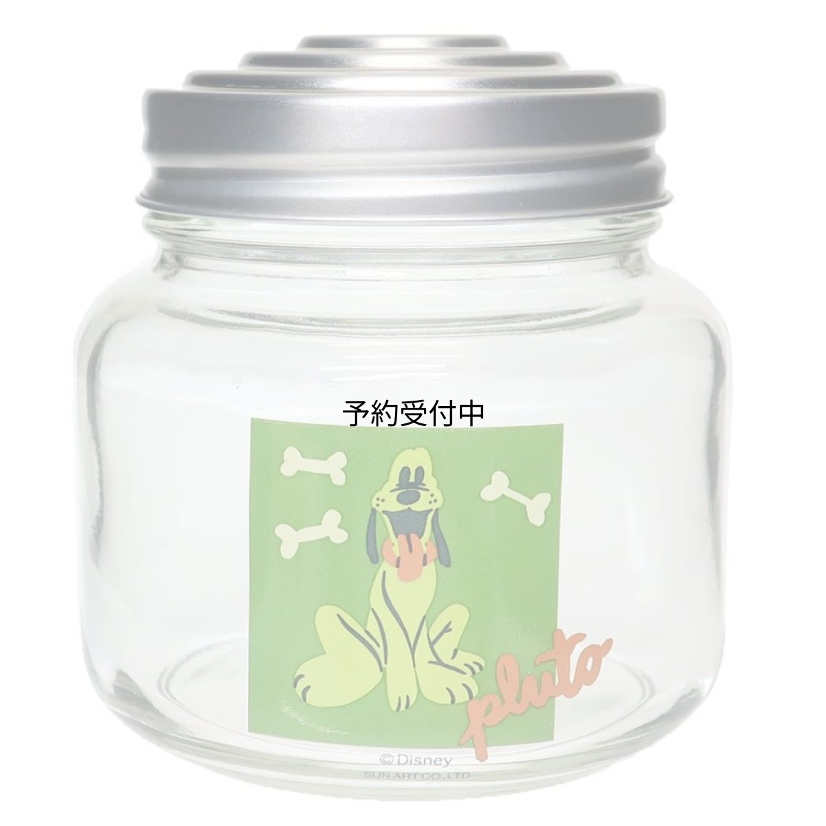 画像1: ディズニー プルート ガラス キャニスター 保存容器 約３７５ｍｌ レトロ瓶 日本製 ＳＡＮ４０３７?３ (1)