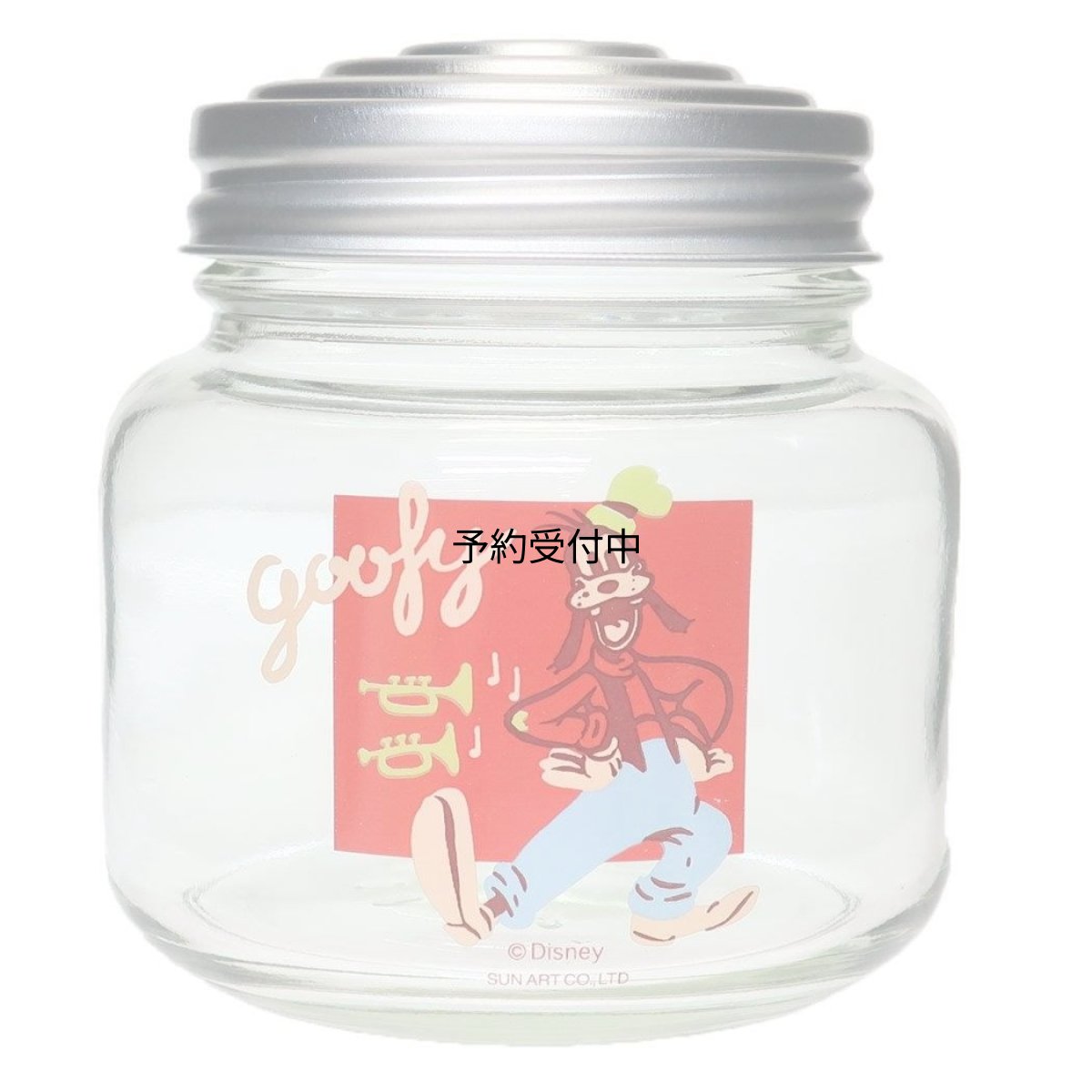 画像1: サンアート ディズニー グーフィー ガラス キャニスター 保存容器 約３７５ｍｌ レトロ瓶 日本製 ＳＡＮ４０３７?６ (1)