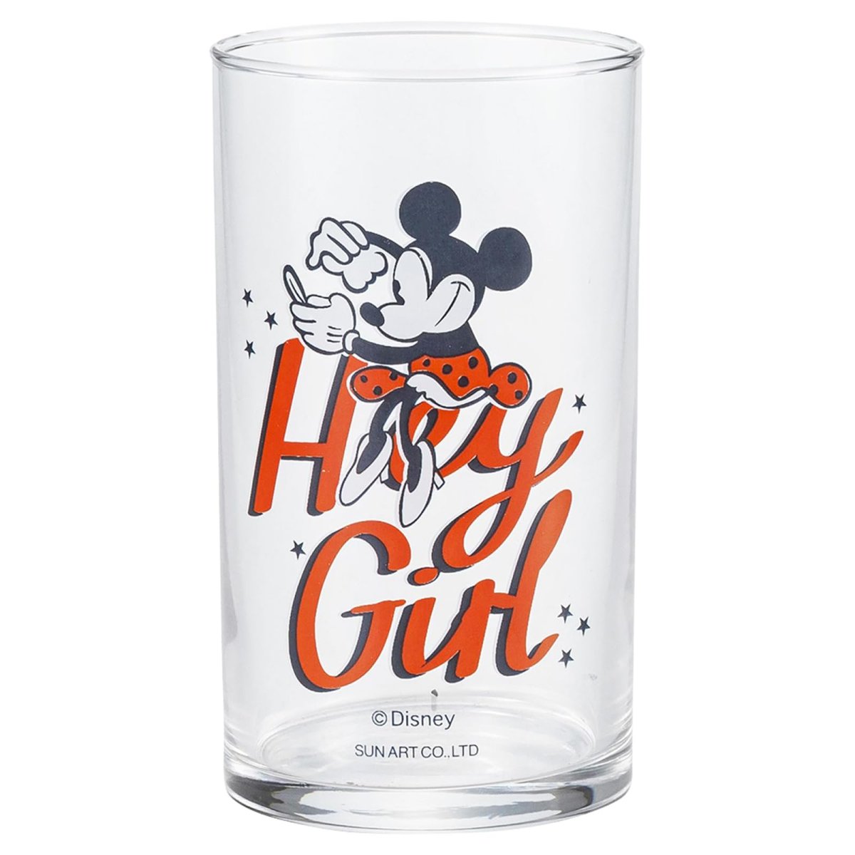 画像1: サンアート ディズニー ミニーマウス グラス タンブラー 約１６０ｍｌ Ｈｅｙ Ｇｉｒｌ 日本製 ＳＡＮ４０３８?３ (1)
