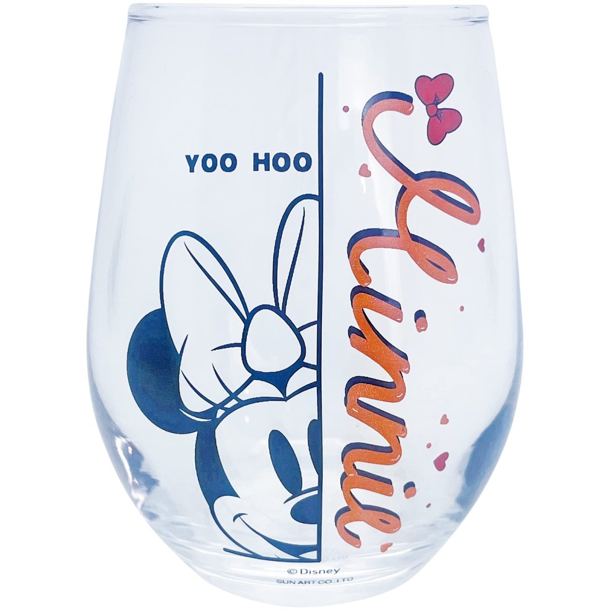 画像1: サンアート ディズニー ミ二ーマウス 丸型 グラスタンブラー 約３３０ｍｌ フェイス ミニー グッズ 雑貨 食器 ガラス 日本製 ＳＡＮ４０４４?２ (1)