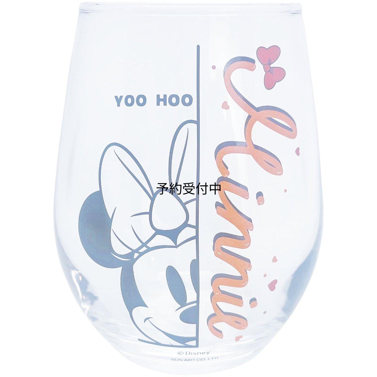 画像1: サンアート ディズニー ミ二ーマウス 丸型 グラスタンブラー 約３３０ｍｌ フェイス ミニー グッズ 雑貨 食器 ガラス 日本製 ＳＡＮ４０４４?２ (1)