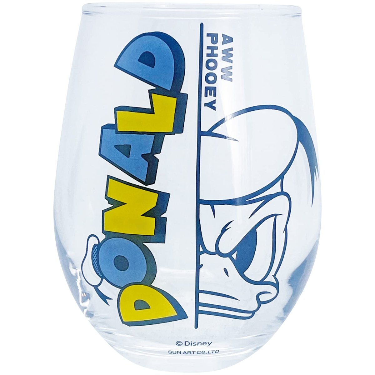 画像1: サンアート ディズニー ドナルドダック 丸型 グラスタンブラー 約３３０ｍｌ フェイス ドナルド グッズ 雑貨 食器 ガラス 日本製 ＳＡＮ４０４４?３ (1)