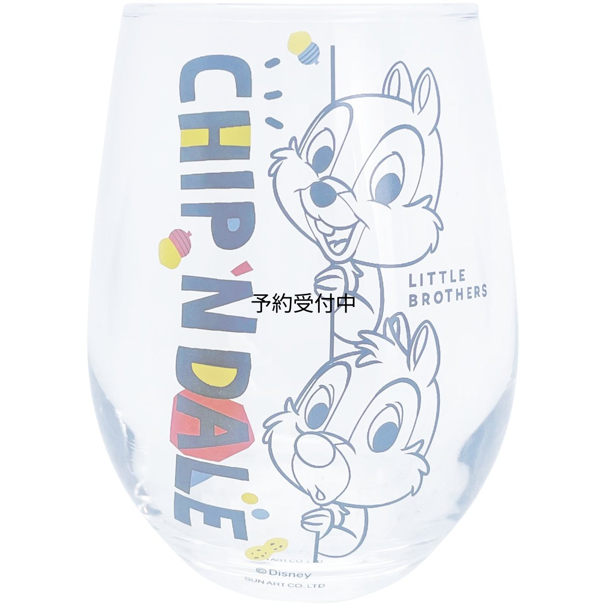 画像1: サンアート ディズニー 「 チップとデール 」 丸型 グラスタンブラー 約３３０ｍｌ フェイス チップ デール グッズ 雑貨 食器 ガラス 日本製 ＳＡＮ４０４４?５ (1)