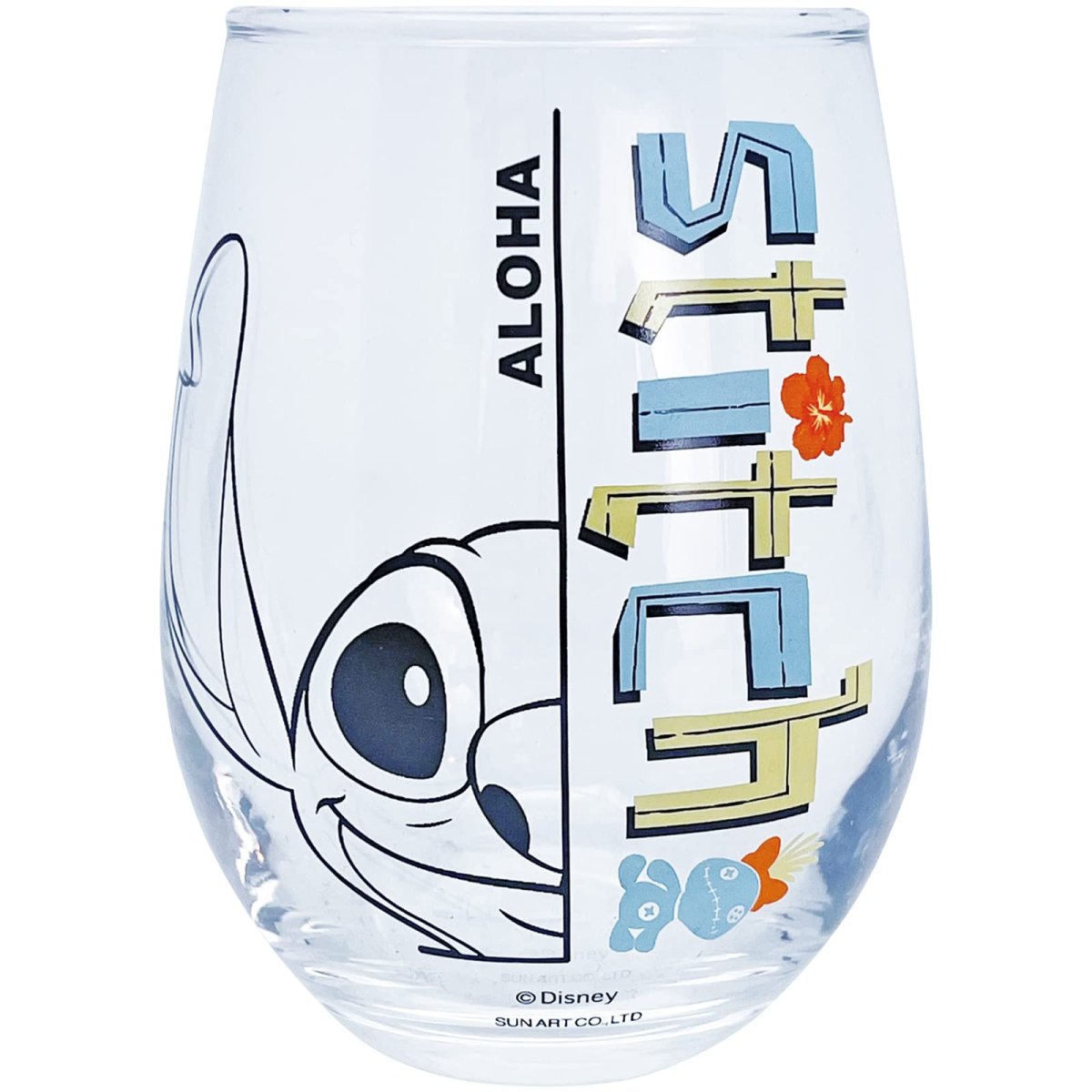 画像1: サンアート ディズニー 「 リロ＆スティッチ 」 丸型 グラスタンブラー 約３３０ｍｌ フェイス スティッチ グッズ 雑貨 食器 ガラス 日本製 ＳＡＮ４０４４?６ (1)