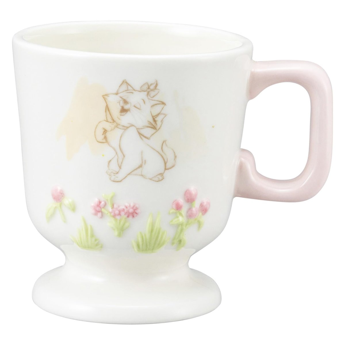 画像1: ディズニー 「 おしゃれキャット 」 マリー マグカップ 約２１０ｍｌ フラワーレリーフ グッズ 食器 ＳＡＮ４０４６?１ (1)