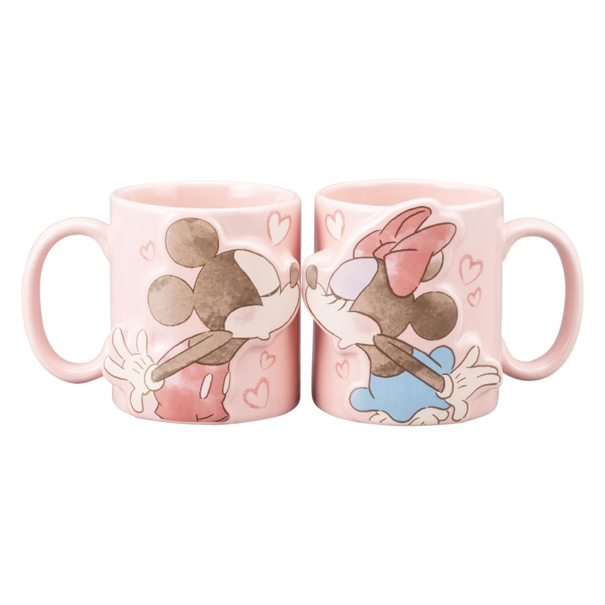 画像1: サンアート ディズニー ミッキーマウス ＆ ミニーマウス ペアマグ マグカップ ２個セット 約３００ｍｌ ＳＡＮ４０７７ (1)