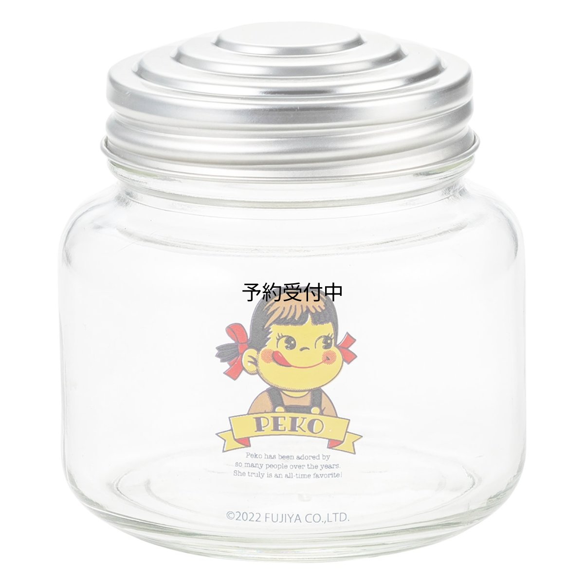 画像1: サンアート 不二家 ペコちゃん Ｐｅｋｏ ガラス キャニスター 保存容器 レトロ瓶 約３７５ｍｌ レトロペコちゃん 日本製 ＳＡＮ４１１８ (1)