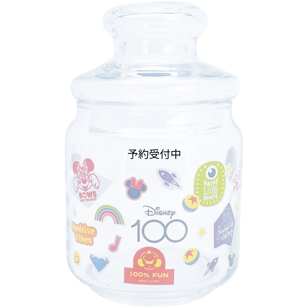 画像1: サンアート ウォルト ディズニー カンパニー 創立１００周年 Ｄ１００ ガラス 保存容器 キャニスター ピクサーキャラクターズ 約５００ｍｌ 食器 グッズ 雑貨 プレゼント ギフト 誕生日プレゼント 日本製 ＳＡＮ４１８９?２ (1)