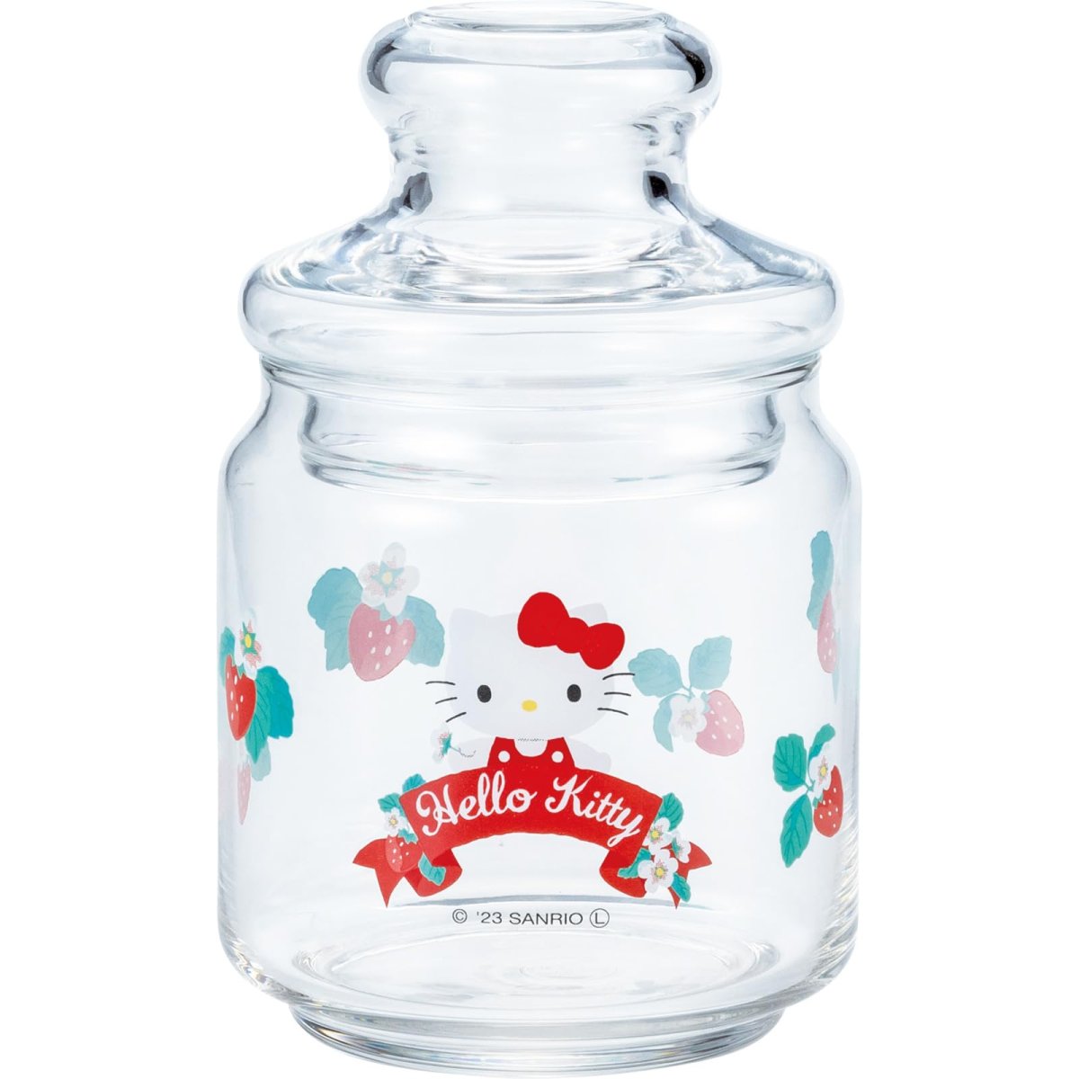 画像1: サンアート サンリオ （ＳＡＮＲＩＯ） ハローキティ ガラス キャニスター キティ 保存容器 約５００ｍｌ 雑貨 サンリオ グッズ ギフト プレゼント 日本製 ＳＡＮ４２１８?１ (1)
