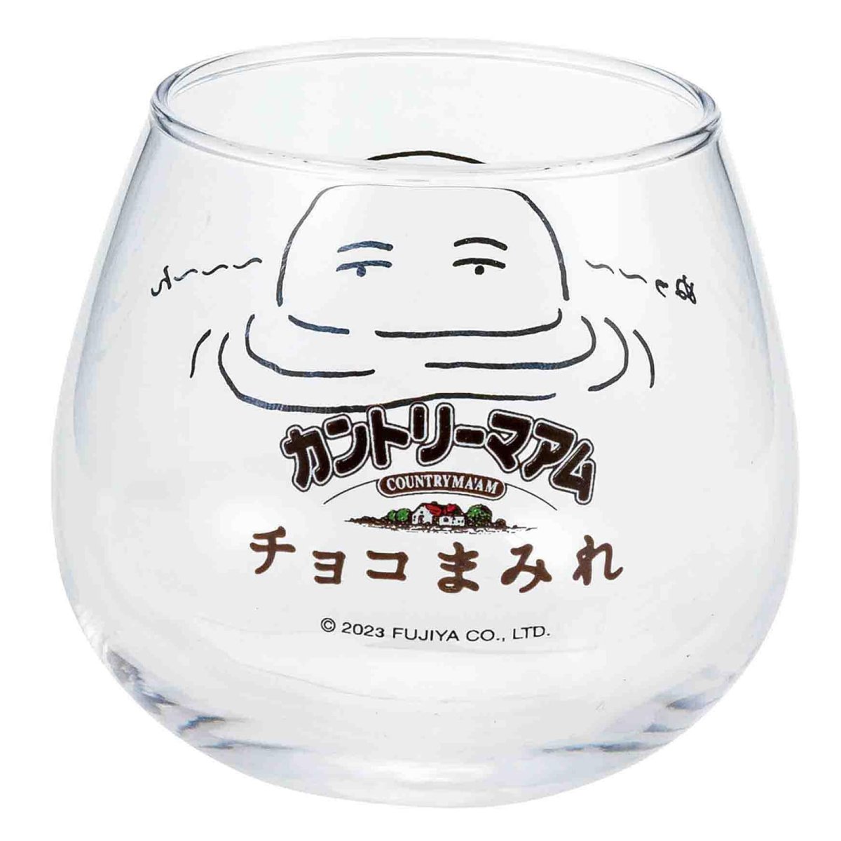 画像1: サンアート 不二家 「 チョコまみれ カントリーマアム 」 ゆらゆら グラス 約２９０ｍｌ 雑貨 スナック お菓子 グッズ 日本製 ＳＡＮ４２２３ (1)