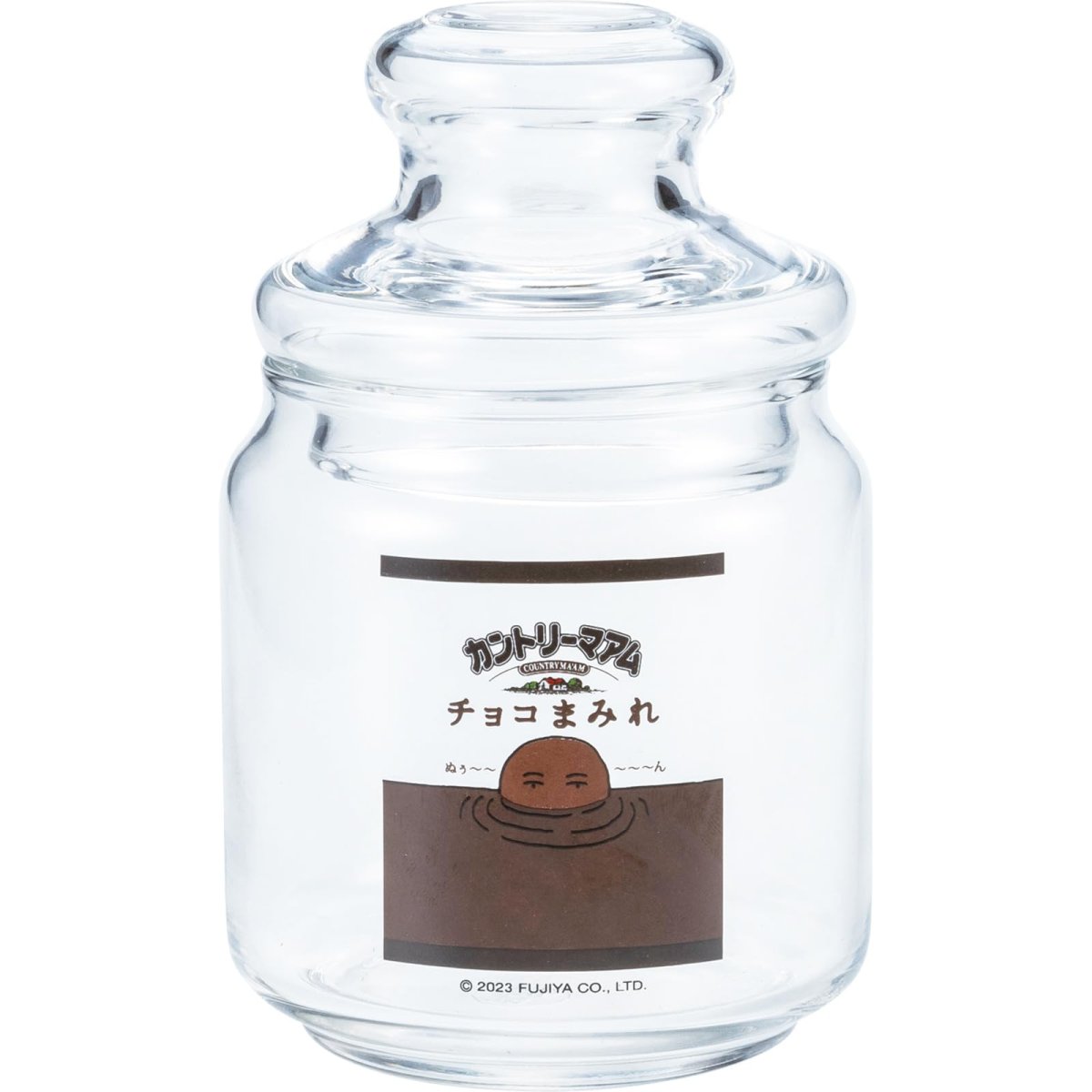 画像1: サンアート 不二家 「 チョコまみれ カントリーマアム 」 ガラス キャニスター 保存容器 約５００ｍｌ 雑貨 スナック お菓子 グッズ 日本製 ＳＡＮ４２２４ (1)