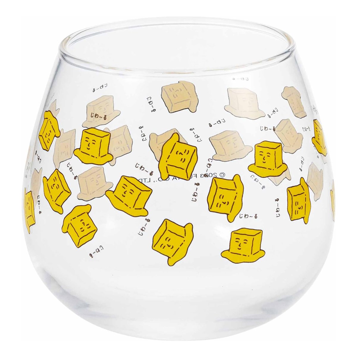 画像1: サンアート 不二家 「 カントリーマアム じわるバター 」ゆらゆら グラス 約２９０ｍｌ 雑貨 スナック お菓子 グッズ 日本製 ＳＡＮ４２２６ (1)