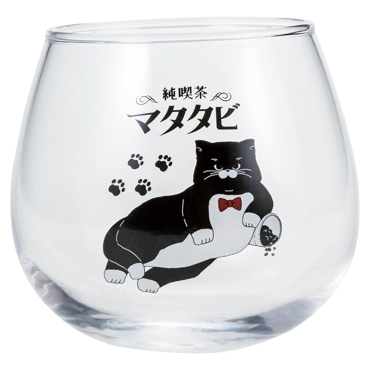 画像1: サンアート かわいい食器 「 純喫茶 マタタビ 」 ゆらゆらグラス タンブラー ２９０ｃｃ 雑貨 ねこ 猫 グッズ 人間用 食器 レトロ 日本製 ＳＡＮ４２４９ (1)