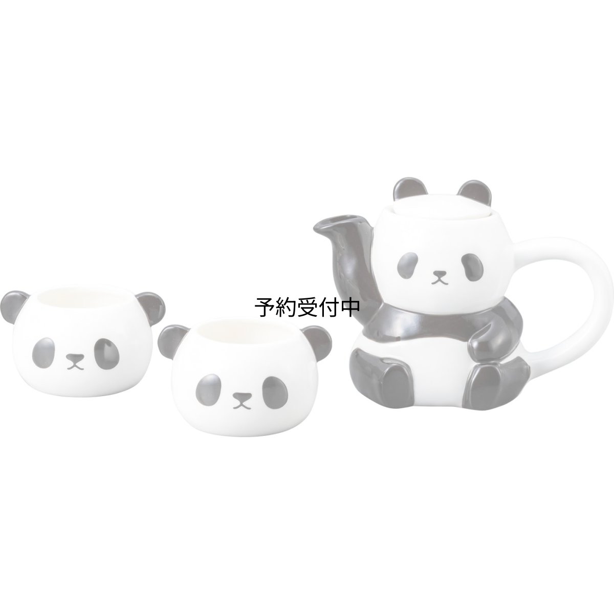 画像1: かわいい食器 ティーポット ＆ ティーカップ セット パンダ親子 食器 約４００ｍｌ・１４０ｍｌ ＳＡＮ４２６３ (1)