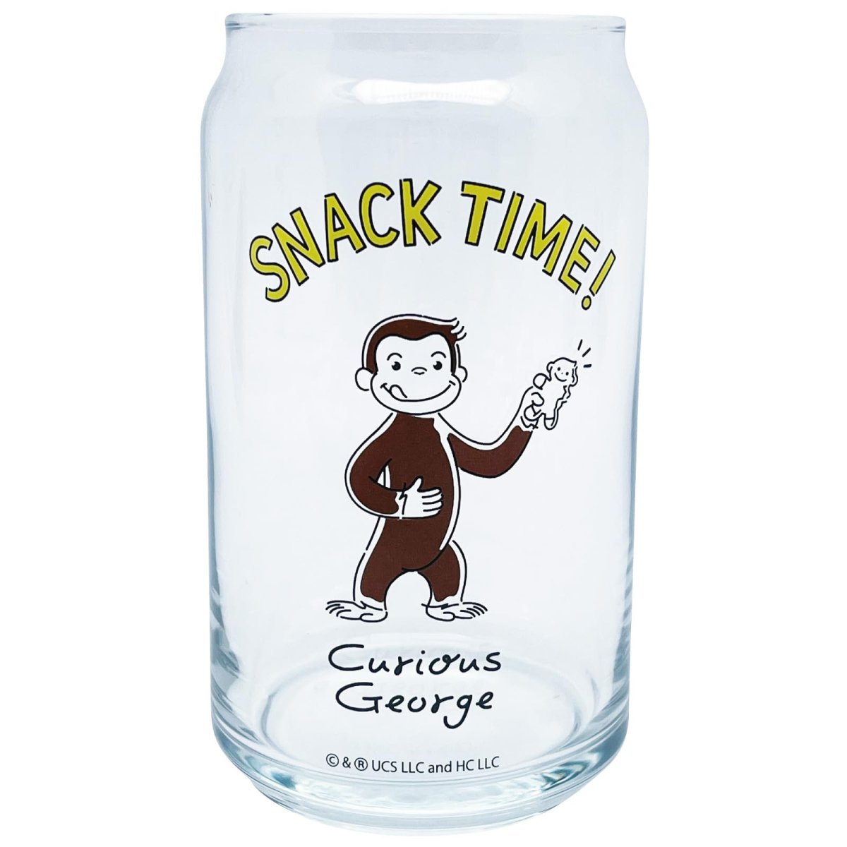画像1: サンアート おさるのジョージ 缶型グラス シンプルライン スナックタイム 約３６０ｍｌ 日本製 ＳＡＮ４２７３?１ (1)