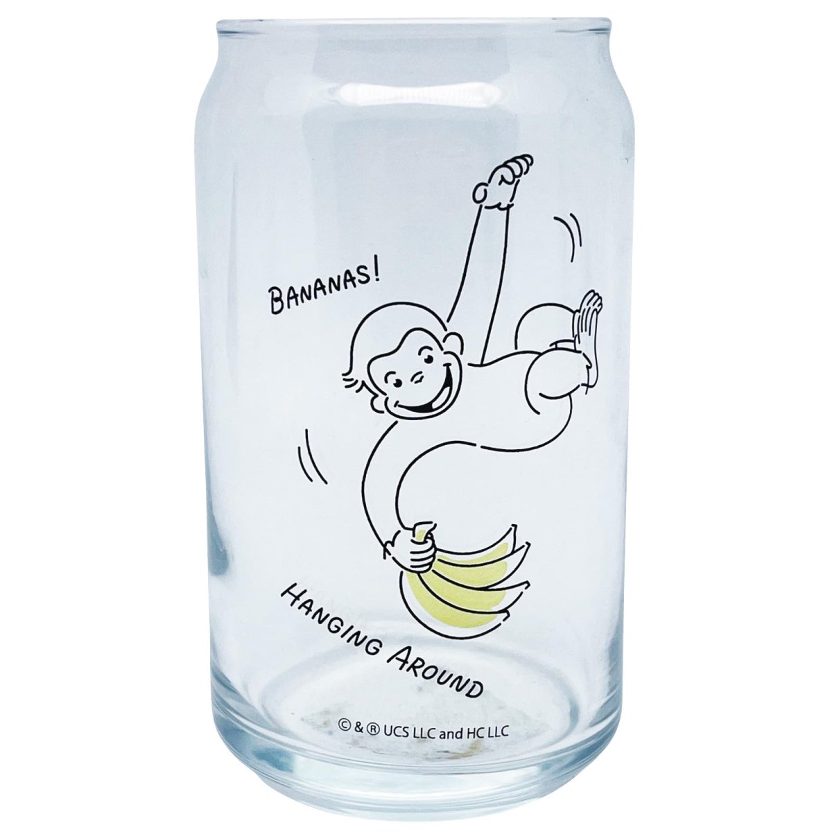 画像1: サンアート おさるのジョージ 缶型グラス シンプルライン ぶらさがり 約３６０ｍｌ 日本製 ＳＡＮ４２７３?２ (1)
