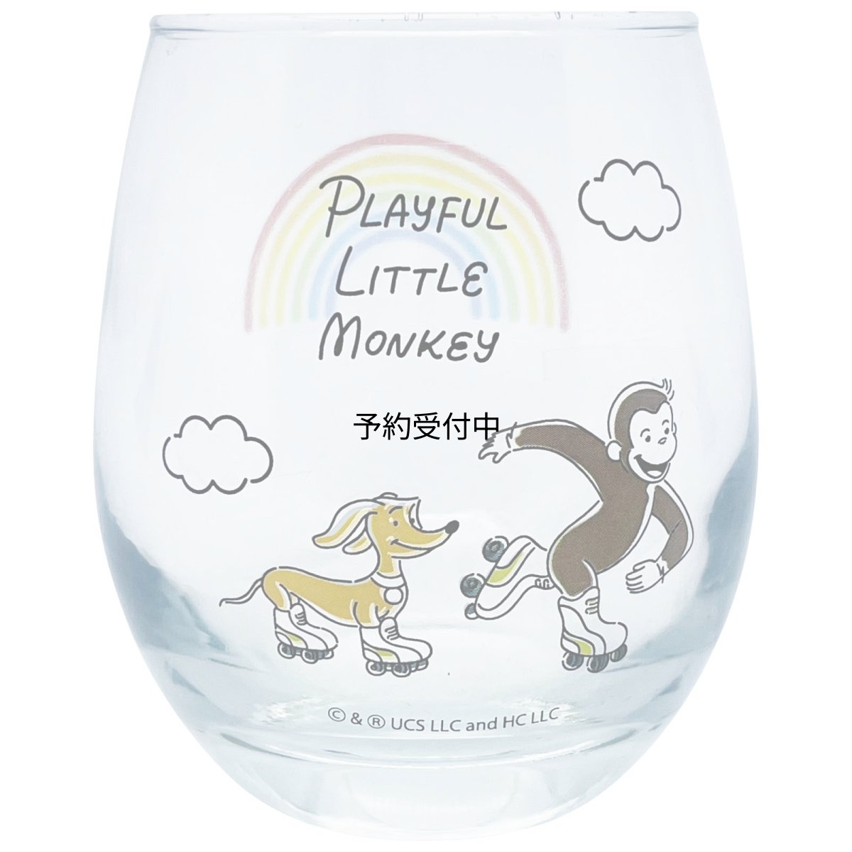 画像1: サンアート おさるのジョージ ３Ｄ グラス シンプルライン レインボー 約３３０ｍｌ 日本製 ＳＡＮ４２７４ (1)