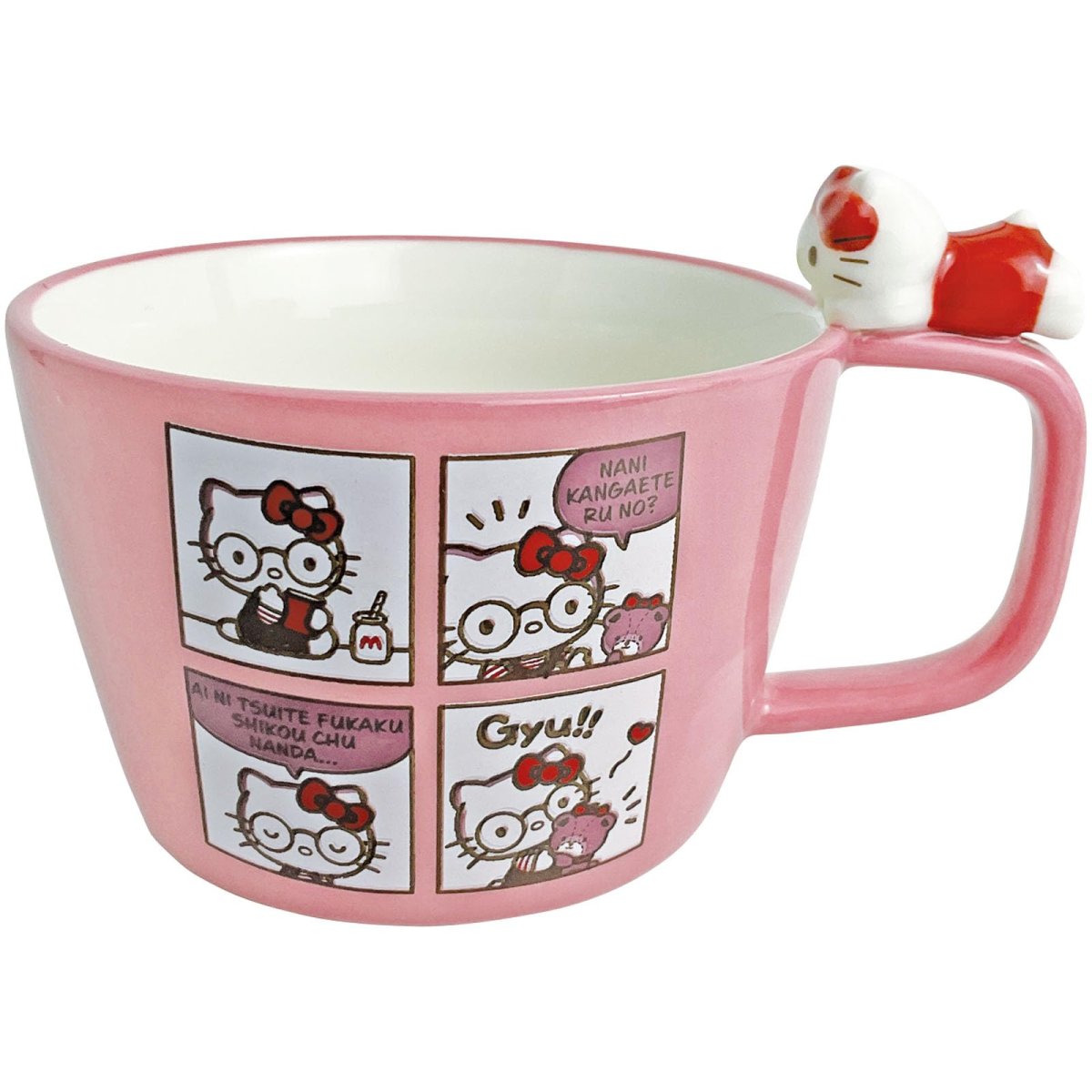 画像1: サンリオ （ＳＡＮＲＩＯ） ハローキティ スープカップ ４ｋｏｍａ キティーちゃん フィギュア付き サンリオ グッズ 食器 (1)