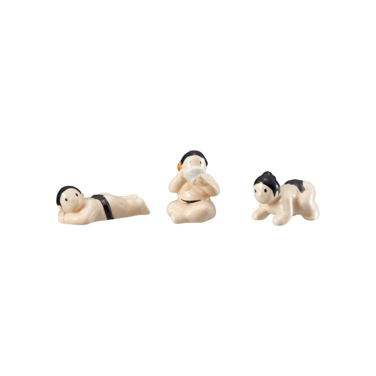 画像1: おもしろ食器 相撲 箸置き ３個セット 力士 面白い グッズ プレゼント忘年会 ビンゴ景品 パーティーグッズ 誕生日プレゼント (1)