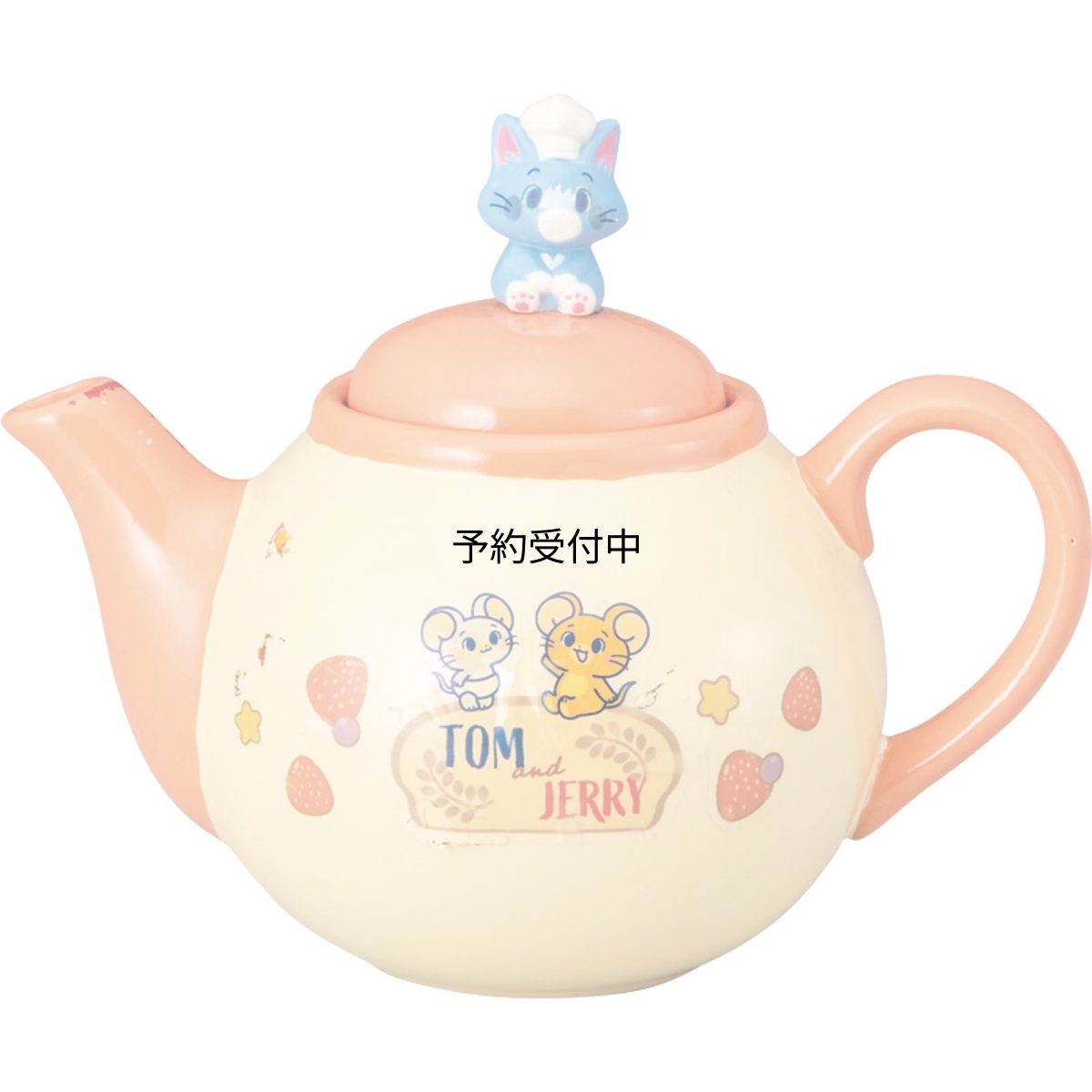 画像1: 「 トムとジェリー とむとじぇりーごっこ 」 ベーカリー フィギュア付 ティーポット 約６００ｍｌ 約１８×１４ｃｍ 食器 トムジェリ グッズ 雑貨 ピンク＆イエロー ＳＡＮ４４９６ (1)