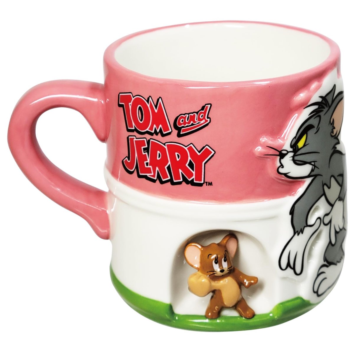 画像1: 「 トムとジェリー 」 ３Ｄ アニメシーン トム ドキドキ マグカップ 約１１×９ｃｍ ２００ｍｌ 食器 トムジェリ グッズ 雑貨 白 ＳＡＮ４４９８ (1)