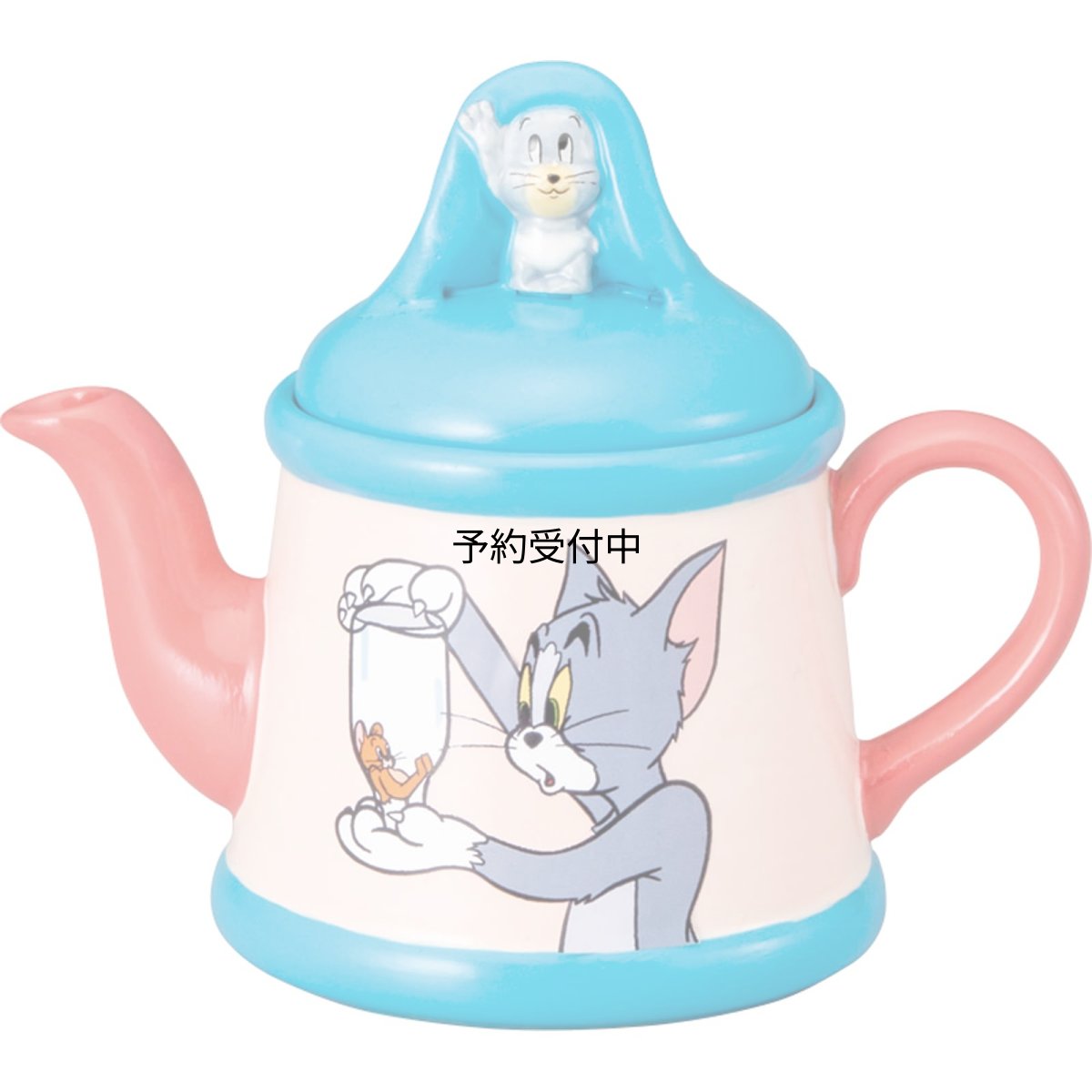 画像1: 「 トムとジェリー 」 ３Ｄ アニメシーン タフィー フィギュア付 ティーポット 約３５０ｍｌ 約１６×１３ｃｍ 食器 トムジェリ グッズ 雑貨 ピンク＆ブルー ＳＡＮ４５０８ (1)