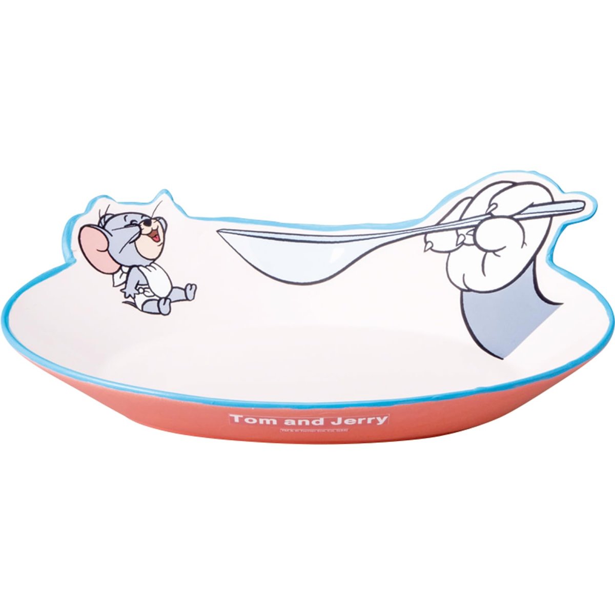 画像1: 「 トムとジェリー 」 アニメシーン タフィー カレー皿 パスタ皿 約径２４×５．５ｃｍ 食器 トムジェリ グッズ 雑貨 ピンク＆ブルー ｓａｎ４５１０ (1)