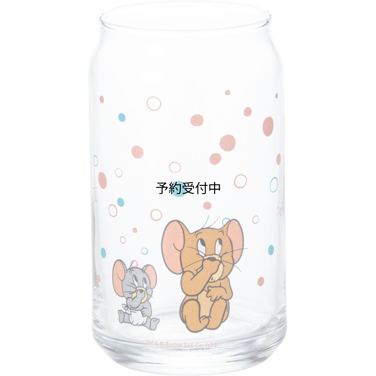 画像1: 「 トムとジェリー 」 アニメシーン タフィー 缶型グラス ジュースグラス 約３６０ｍｌ 約径７×１３ｃｍ 食器 トムジェリ グッズ 雑貨 ピンク＆ブルー 日本製 ＳＡＮ４５１１ (1)
