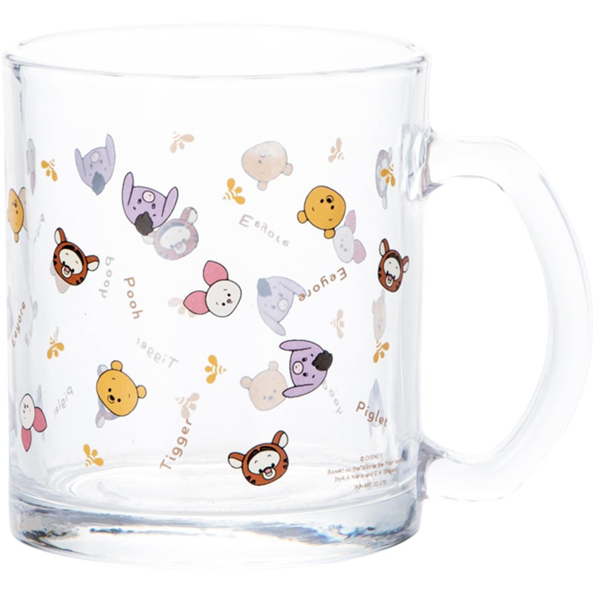 画像1: ディズニー 「 くまのプーさん 」 ｙｕｌｕｌｕｎ ゆるるん マグカップ ガラス ジュースグラス 大きい 約３５０ｍｌ 約径１２×９ｃｍ 食器 雑貨 プーさん グッズ 誕生日プレゼント クリア 日本製 ｓａｎ４５３７ (1)