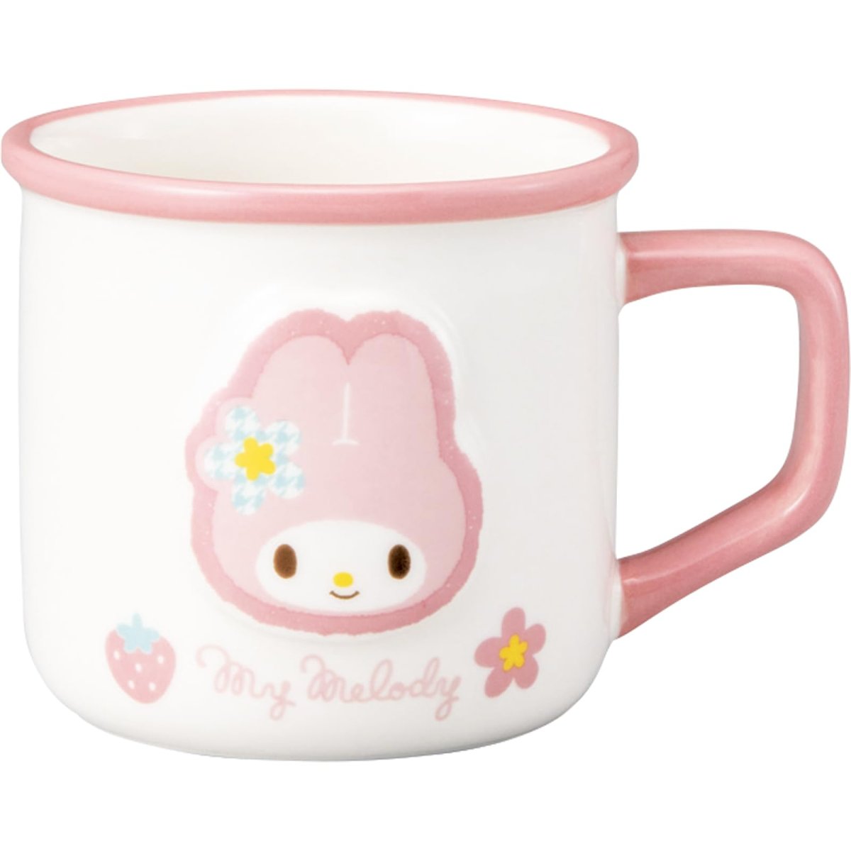 画像1: サンリオ （ｓａｎｒｉｏ） 「 カオハナ マイメロディ 」 レトロ ホーロー風 マグカップ 約３００ｍｌ 約１２×８ｃｍ 立体 キャラクターズ 食器 マイメロ グッズ 雑貨 白 ｓａｎ４５４８?３ (1)