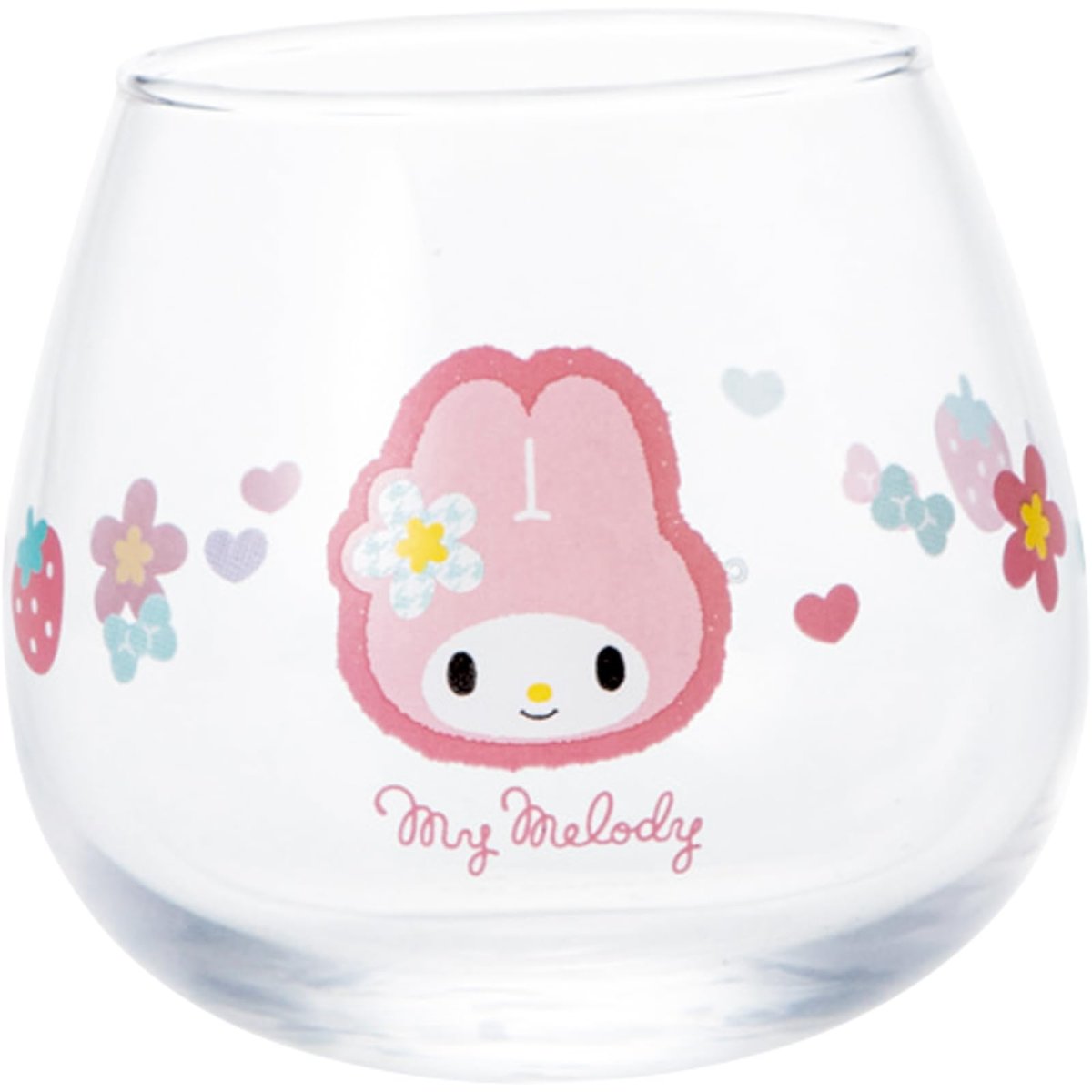 画像1: サンリオ （ｓａｎｒｉｏ） 「 カオハナ マイメロディ 」 レトロ ゆらゆらタンブラー グラス 約２９０ｍｌ 約９×８ｃｍ キャラクターズ 食器 マイメロ グッズ 雑貨 クリア 日本製 ｓａｎ４５４９?３ (1)