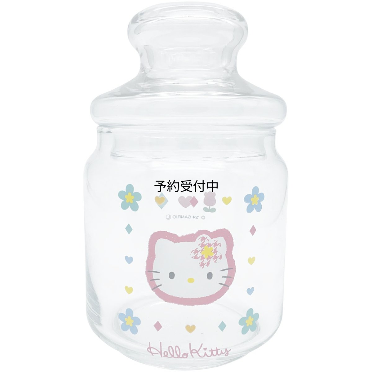 画像1: サンリオ （ｓａｎｒｉｏ） 「 カオハナ ハローキティ 」 レトロ キャンディポット 硝子キャニスター 保存容器 約５００ｍｌ 約９×１５ｃｍ キャラクターズ 食器 お菓子入れ キティ グッズ 雑貨 クリア 日本製 ｓａｎ４５５０?１ (1)