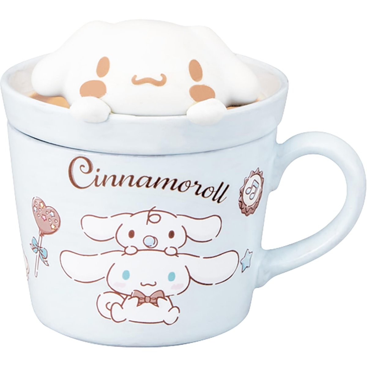 画像1: サンリオ （ｓａｎｒｉｏ） 「 ラテアート シナモロール 」 立体 蓋付き マグカップ 約２３０ｍｌ 約１２×１３ｃｍ キャラクターズ 食器 グッズ 雑貨 ブルー ｓａｎ４５５１?２ (1)
