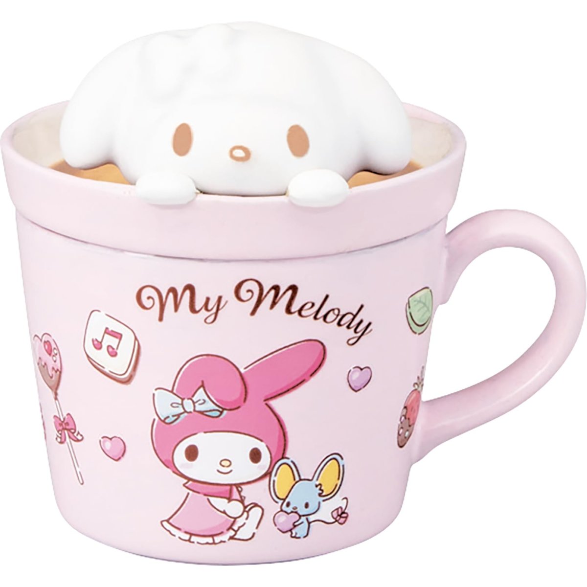 画像1: サンリオ （ｓａｎｒｉｏ） 「 ラテアート マイメロディ 」 立体 蓋付き マグカップ 約２３０ｍｌ 約１２×１３ｃｍ キャラクターズ 食器 マイメロ グッズ 雑貨 ピンク ｓａｎ４５５１?３ (1)