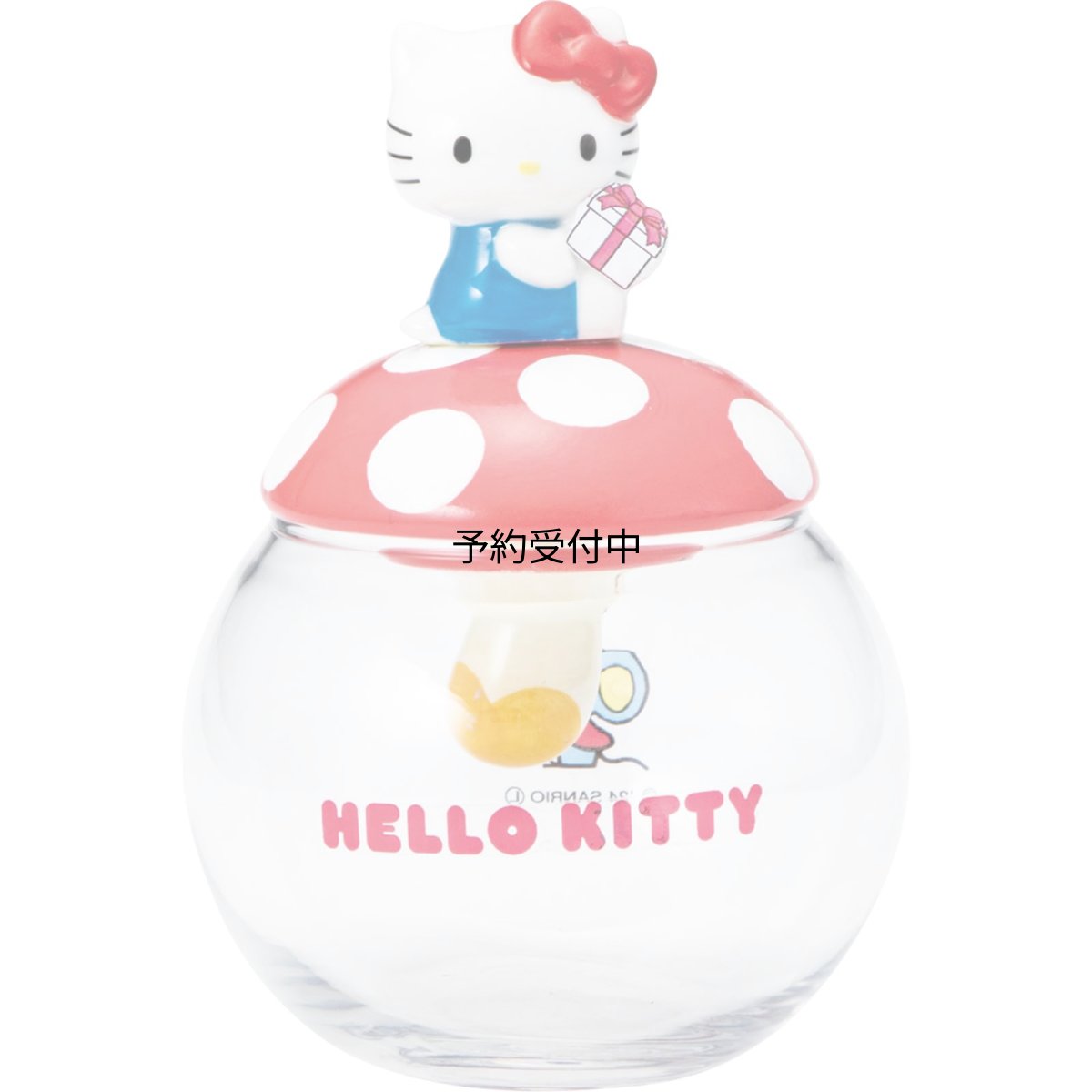 画像1: サンリオ （ＳＡＮＲＩＯ） 「 メルヘン ハローキティ 」 きのこキティ キャンディポット キャニスター 蓋付き 保存容器 約３００ｍｌ 約１０×１２ｃｍ キャラクターズ キティ グッズ 雑貨 誕生日プレゼント 白 ＳＡＮ４５５３ (1)
