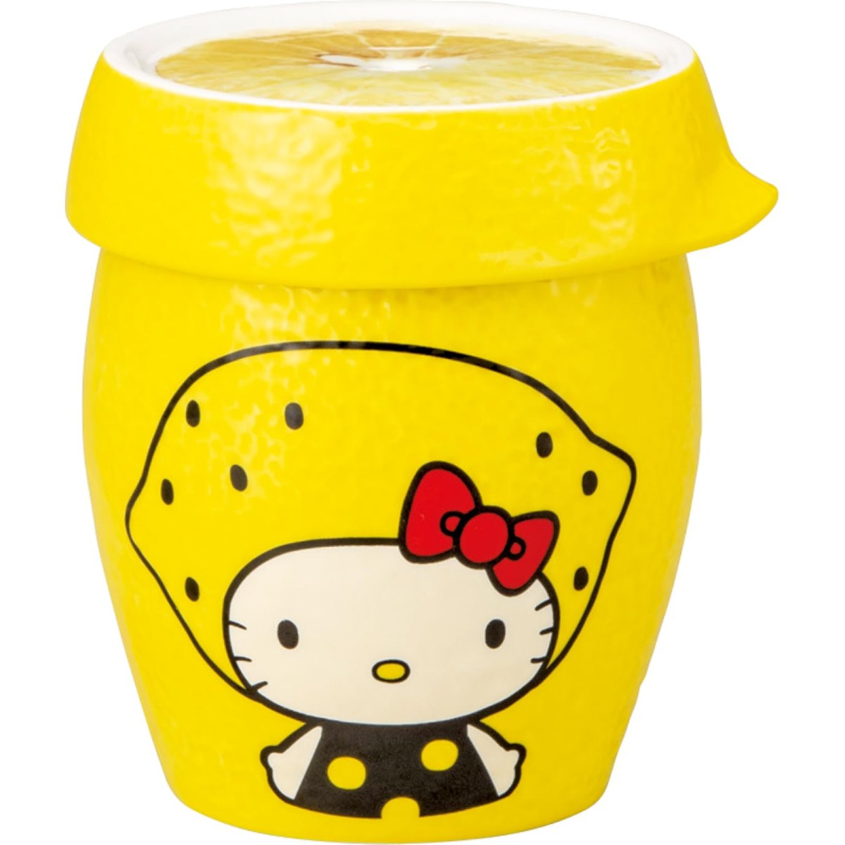 画像1: サンリオ （ｓａｎｒｉｏ） 「 メルヘン ハローキティ 」 レモンキティ 蓋付き フルーツ絞り付 タンブラー コップ 約３８０ｍｌ 約９×１０ｃｍ キャラクターズ 食器 キティ グッズ 雑貨 黄色 ｓａｎ４５５４ (1)