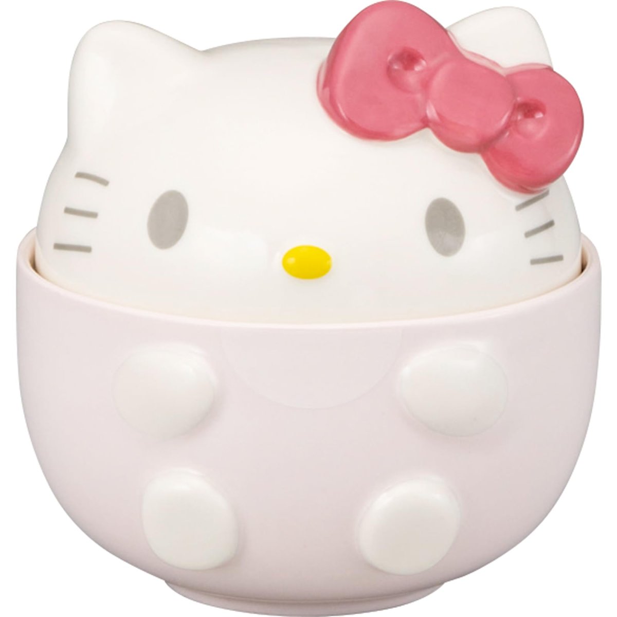 画像1: サンリオ （ｓａｎｒｉｏ） 「 まぁるい ハローキティ 」 立体 蓋付き どんぶり 丼 食器 約４００ｍｌ 約１３×１３ｃｍ キャラクターズ 食器 キティ グッズ 雑貨 ピンク ｓａｎ４５５６?１ (1)