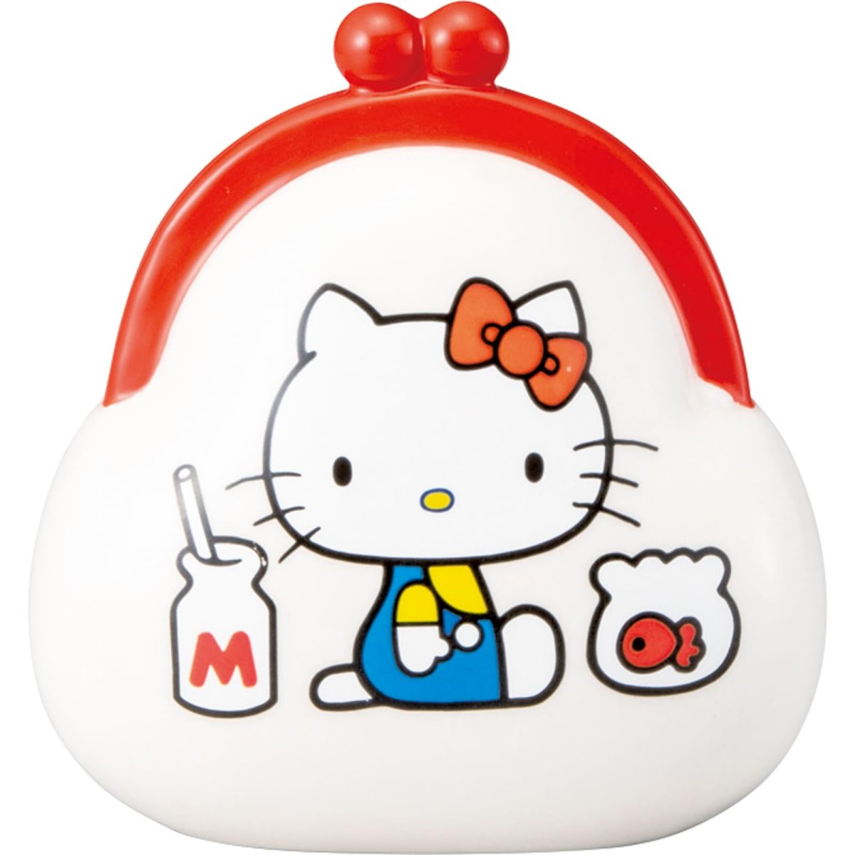 画像1: サンリオ （ｓａｎｒｉｏ） 「 ハローキティ 」 貯金箱 がまぐち お財布型 約１１×６ｃｍ キャラクターズ 文具 キティ グッズ 雑貨 白 ｓａｎ４５６３?１ (1)