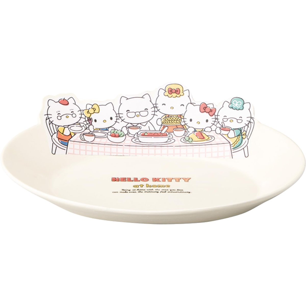 画像1: サンリオ （ｓａｎｒｉｏ） 「 ｋｉｔｔｙ ａｔ ｈｏｍｅ ハローキティ 」 キティ おうち ディナープレート 皿 約２４×５ｃｍ キャラクターズ 食器 キティ グッズ 雑貨 誕生日プレゼント 白 ｓａｎ４５６９ (1)