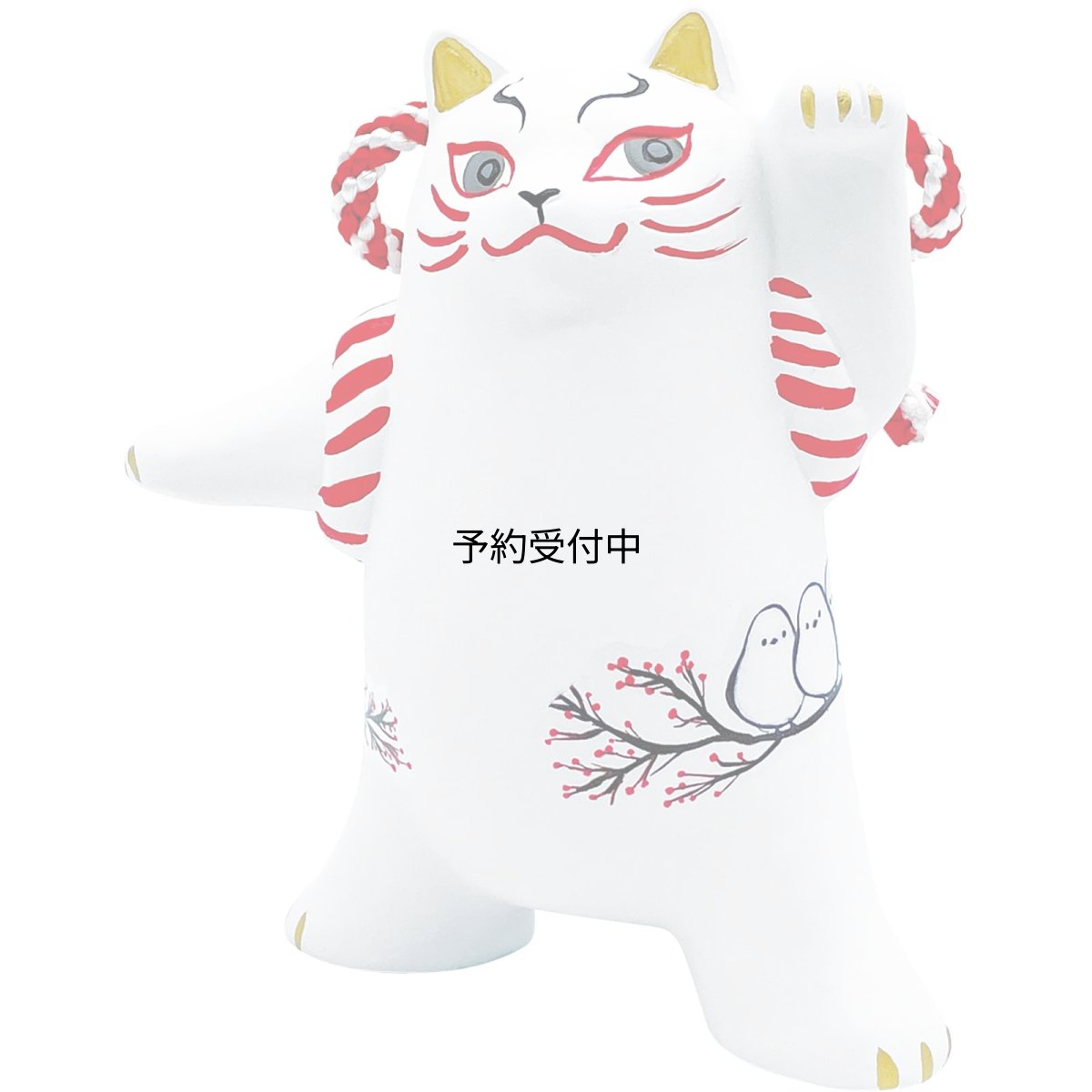画像1: かわいい雑貨 「 歌舞伎ねこ 」 冬鳥 シマエナガ× ねこ 置き物 約９×１１ｃｍ 和雑貨 日本 ギフト コンシェル 猫 グッズ 白 日本製 ｓａｎ４５８０?４ (1)