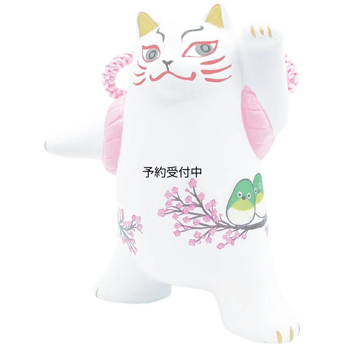 画像1: かわいい雑貨 「 歌舞伎ねこ 」 冬鳥 シマエナガ× ねこ 置き物 約９×１１ｃｍ 和雑貨 日本 ギフト コンシェル 猫 グッズ 白 日本製 ｓａｎ４５８０?４ (1)