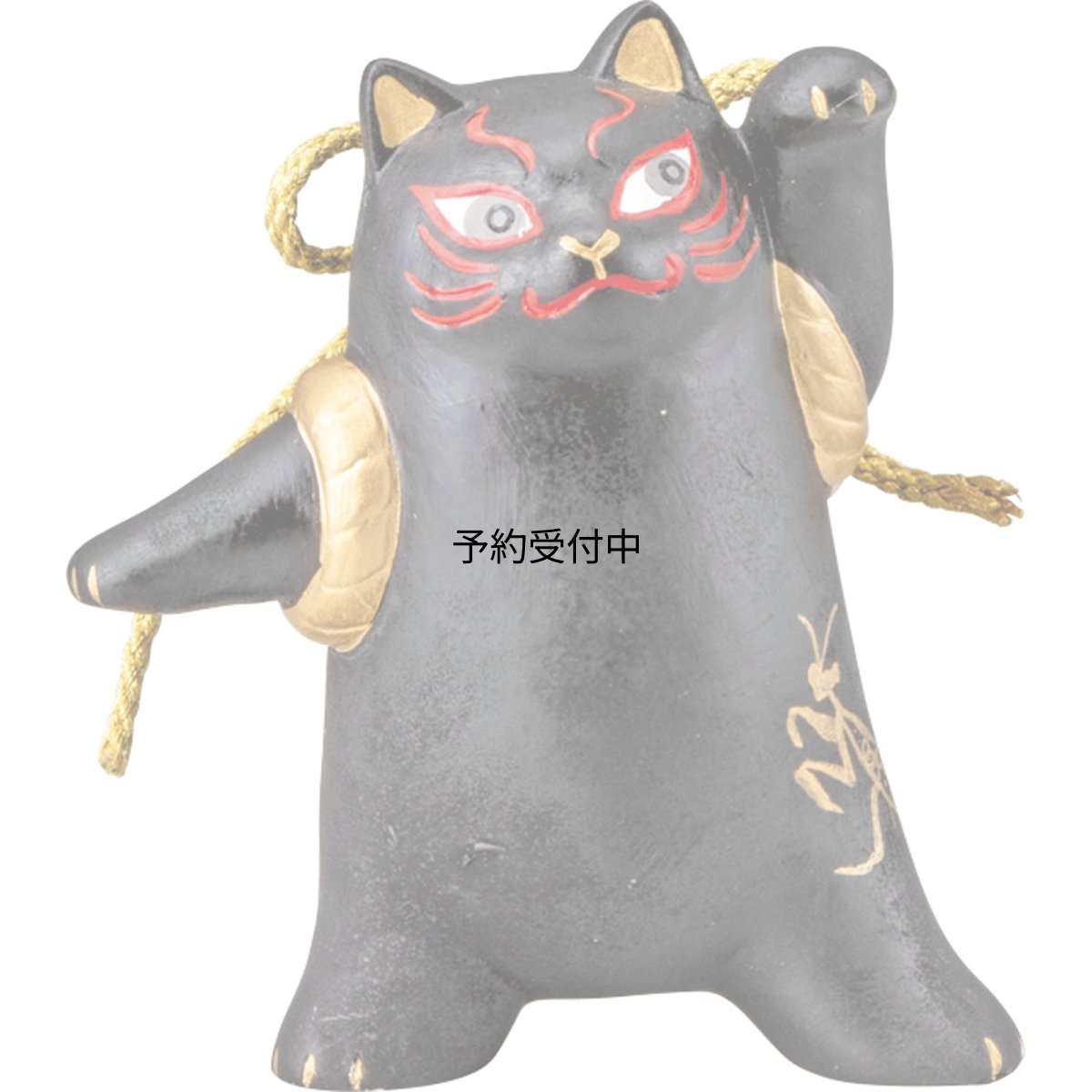 画像1: かわいい雑貨 「 歌舞伎ねこ 」 カマキリ× ねこ 置き物 約９×１１ｃｍ 和雑貨 日本 ギフト コンシェル 猫 グッズ 黒 日本製 ｓａｎ４５８１?３ (1)