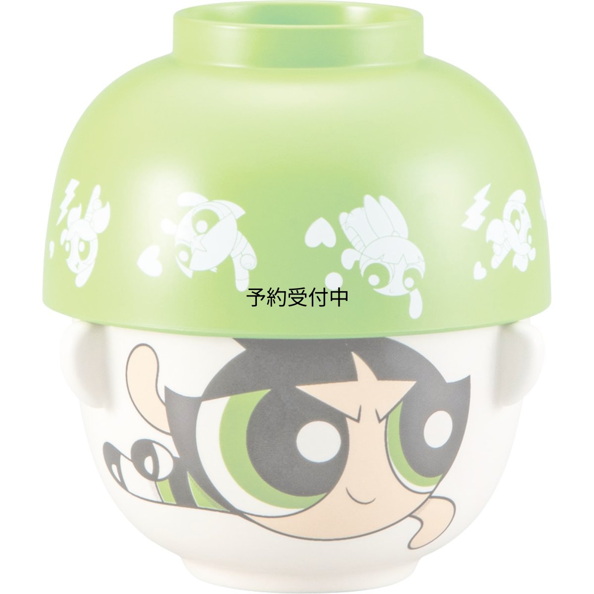 画像1: 「 パワーパフガールズ 」汁椀 茶碗 食器セット ミニ バターカップ 約径１０×６ｃｍ お茶わん 味噌汁椀食器 雑貨 パワパフ グッズ 誕生日プレゼント グリーン ＳＡＮ４６１５?３ (1)