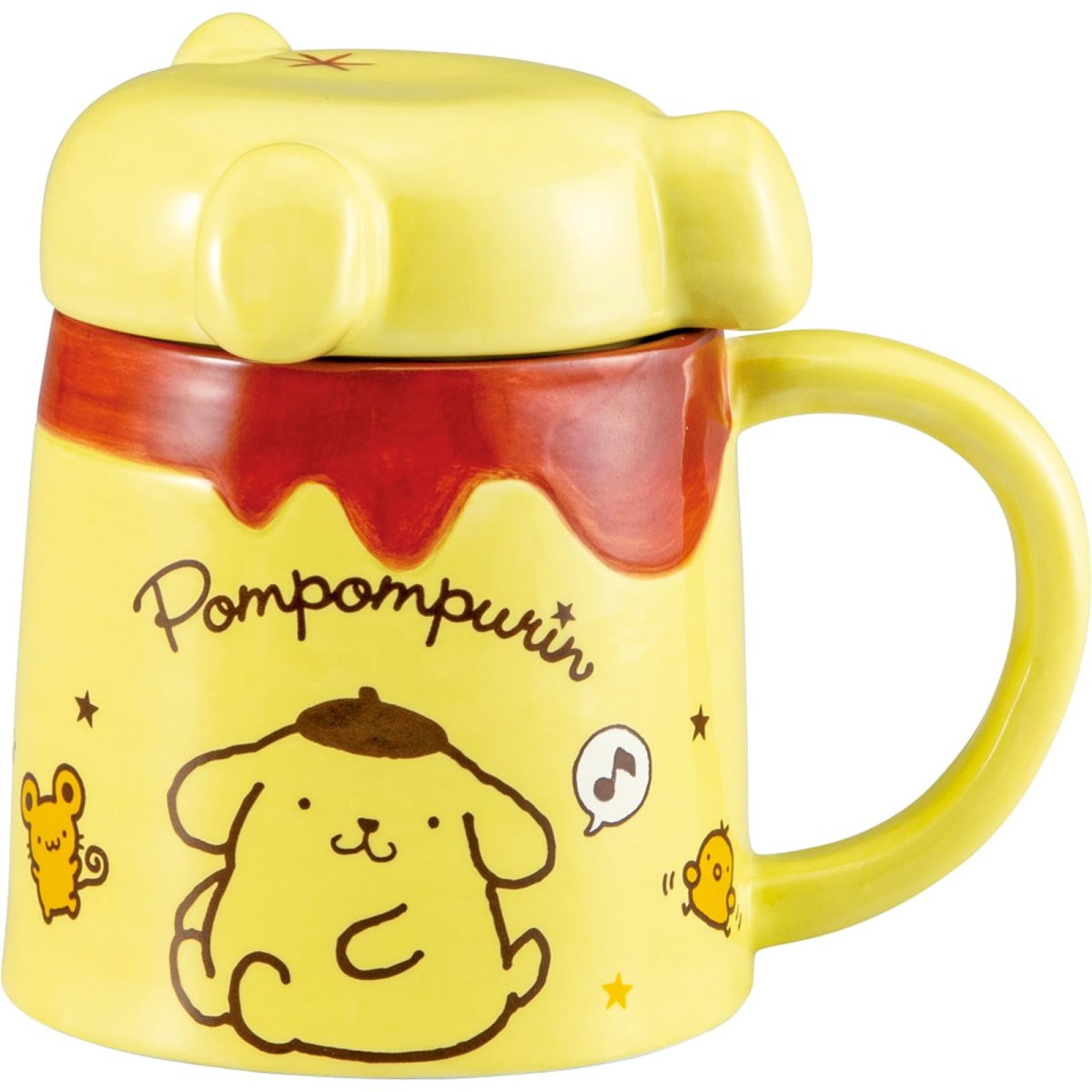 画像1: サンリオ （ＳＡＮＲＩＯ） 「 ポムポムプリン 」 おしりのフタ付き マグカップ 約径１２×８ｃｍ ３００ｍｌ プリン型 食器 雑貨 ポムポムプリン グッズ 誕生日プレゼント 黄色 ＳＡＮ４６１８ (1)