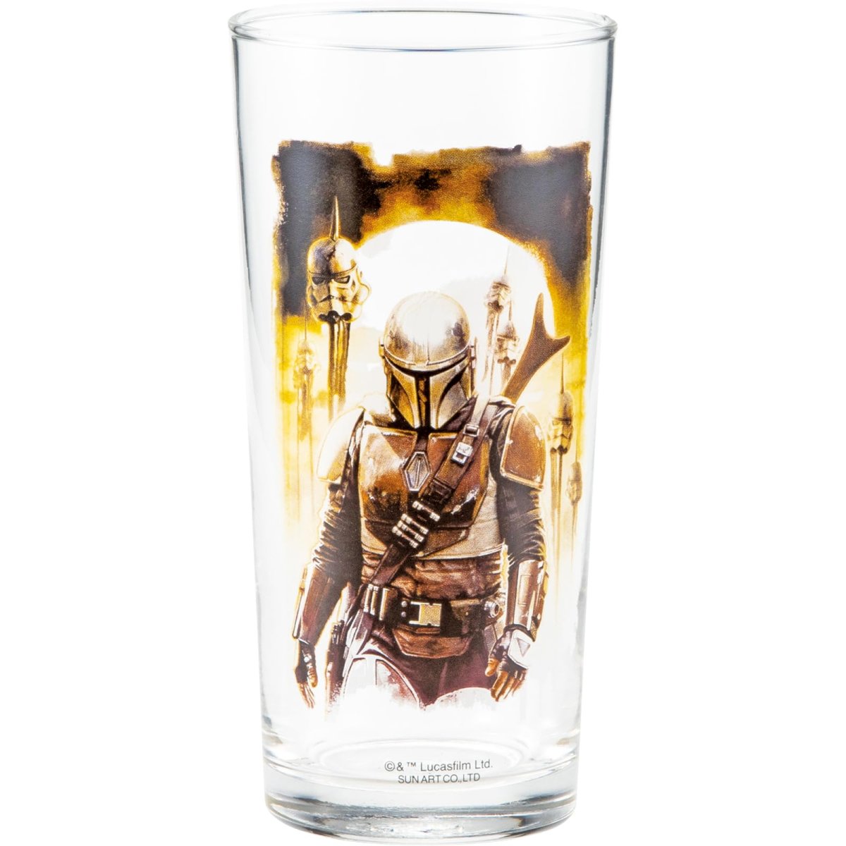 画像1: サンアート 「 スターウォーズ 」 ロンググラス タンブラー ＭＡＮＤＡＬＯＲＩＡＮ 約径８×１５ｃｍ ４００ｍｌ マンダロリアン シネマアート 食器 雑貨 スター・ウォーズ グッズ 誕生日プレゼント クリア 日本製 ＳＡＮ４６３７?５ (1)